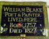 William Blake Blue Plaque